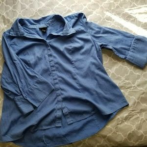 Blue 3/4 sleeve dress shirt